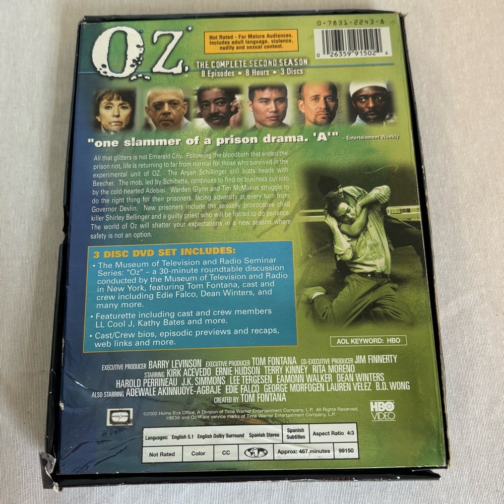 Oz The Complete Second Season DVD Set HBO Prison Drama 3-Disc Boxed Set - Picture 2 of 5